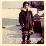 Winter travel – standing by the bush plane in Verna’s counselling days, circa 1966.