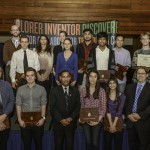 Winners of the Undergraduate Research Poster Competition with university officials.
