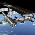 This artist's rendering depicts the port side of the International Space Station.