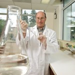 researcher works in a lab