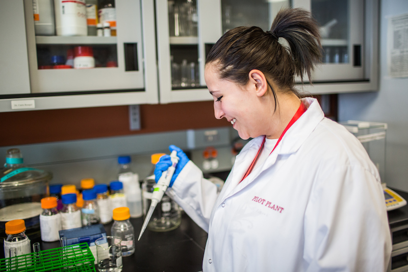 a student performs research at the U of M