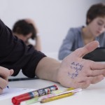 Student cheats on test.