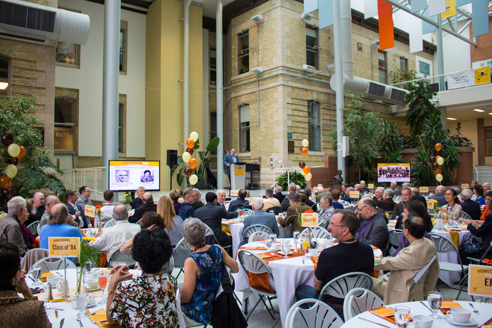 Dr. Brian Postl, Dean of Medicine; Dean & Vice-Provost (Health Sciences), welcomes alumni back to the medical college