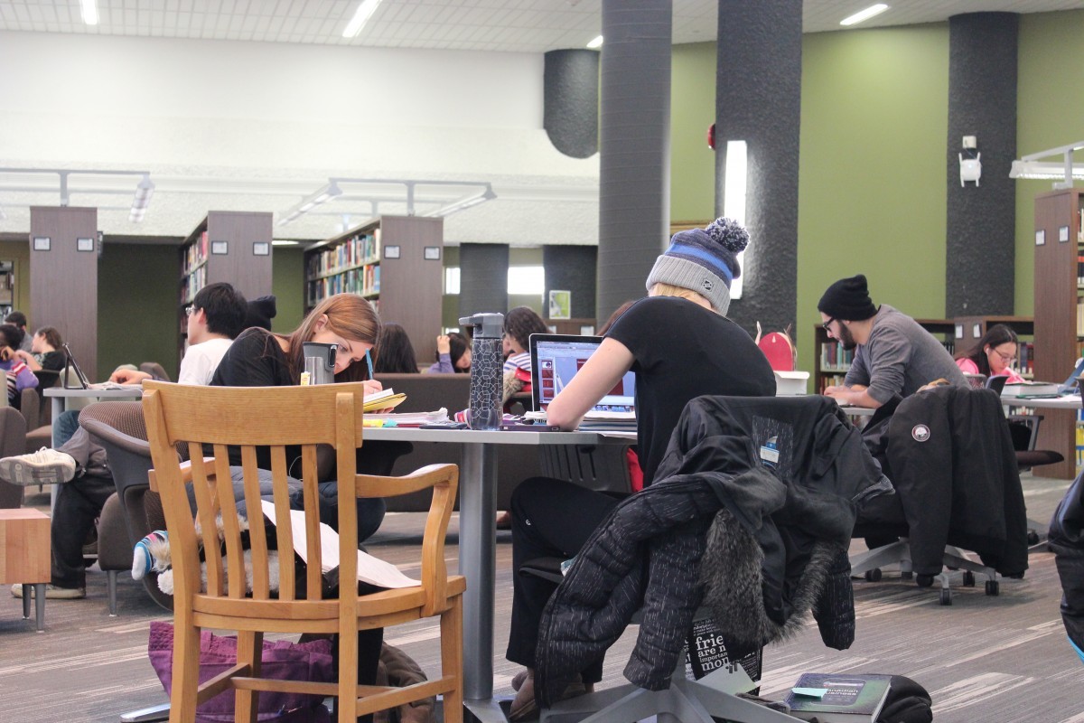 Studying in the Elizabeth Dafoe Library