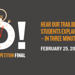 the 3MT banner, it says 3,2,1, GO, and the middle of the "O" is a stopwatch