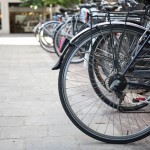 Bikes parked at bike racks