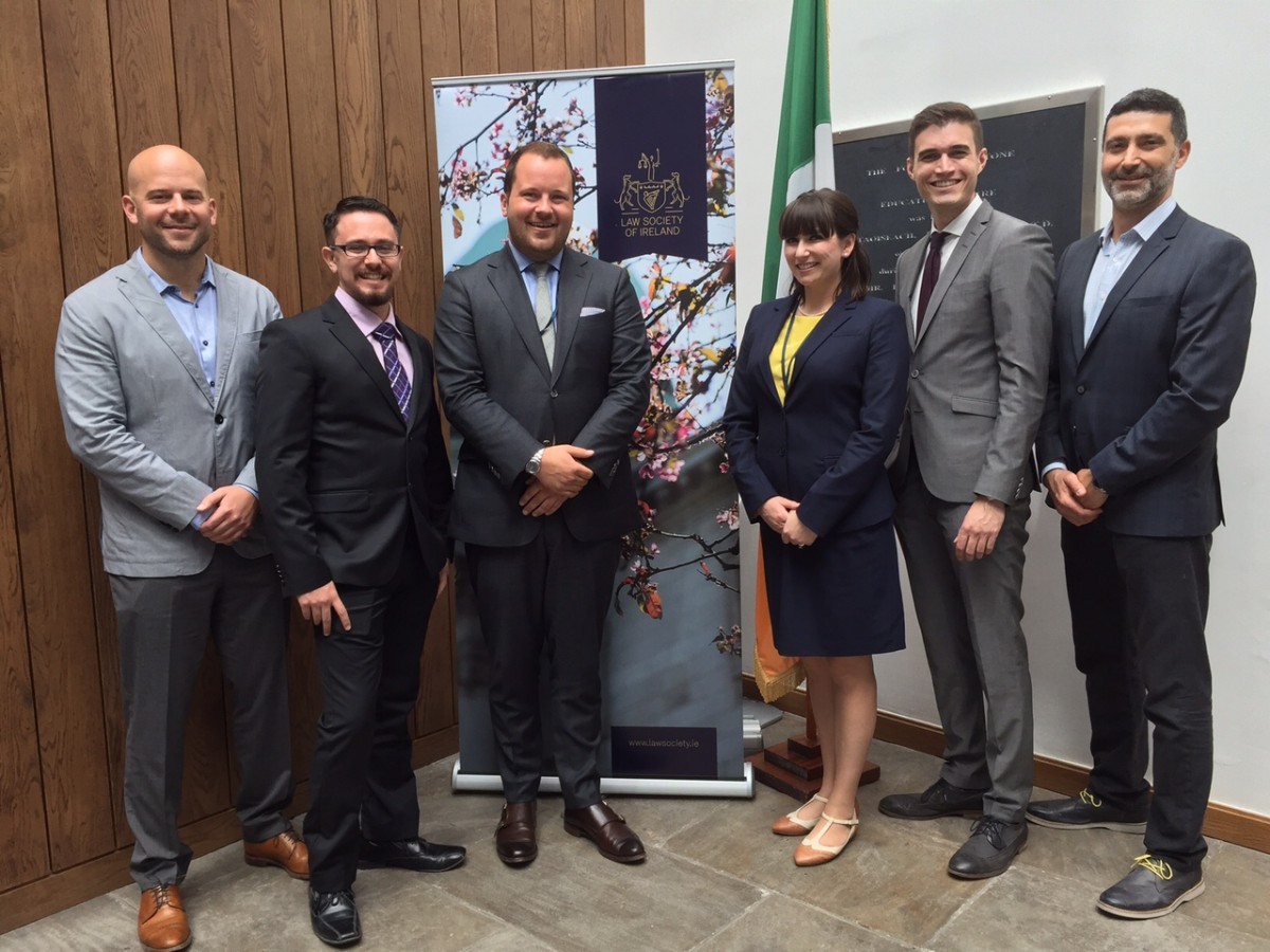 (L-R): Michael Weinstein (National Representative and Co-Coach), Shimon Leibl (Canada 1), Andrew Slough (Canada 1), Heather Wadsworth (Canada 2), Andrew Torbiak (Canada 2), and John Pozios (Faculty Representative and Co-Coach). Absent (they didn’t travel with us): Vivian Hilder and Steven Meltzer (both assisted in training and preparing the teams during various points at the local, regional, U.S. national, and international levels).