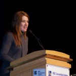 Clara Hughes speaks at the launch event for the National Centre for Truth and Reconciliation on November 4, 2015