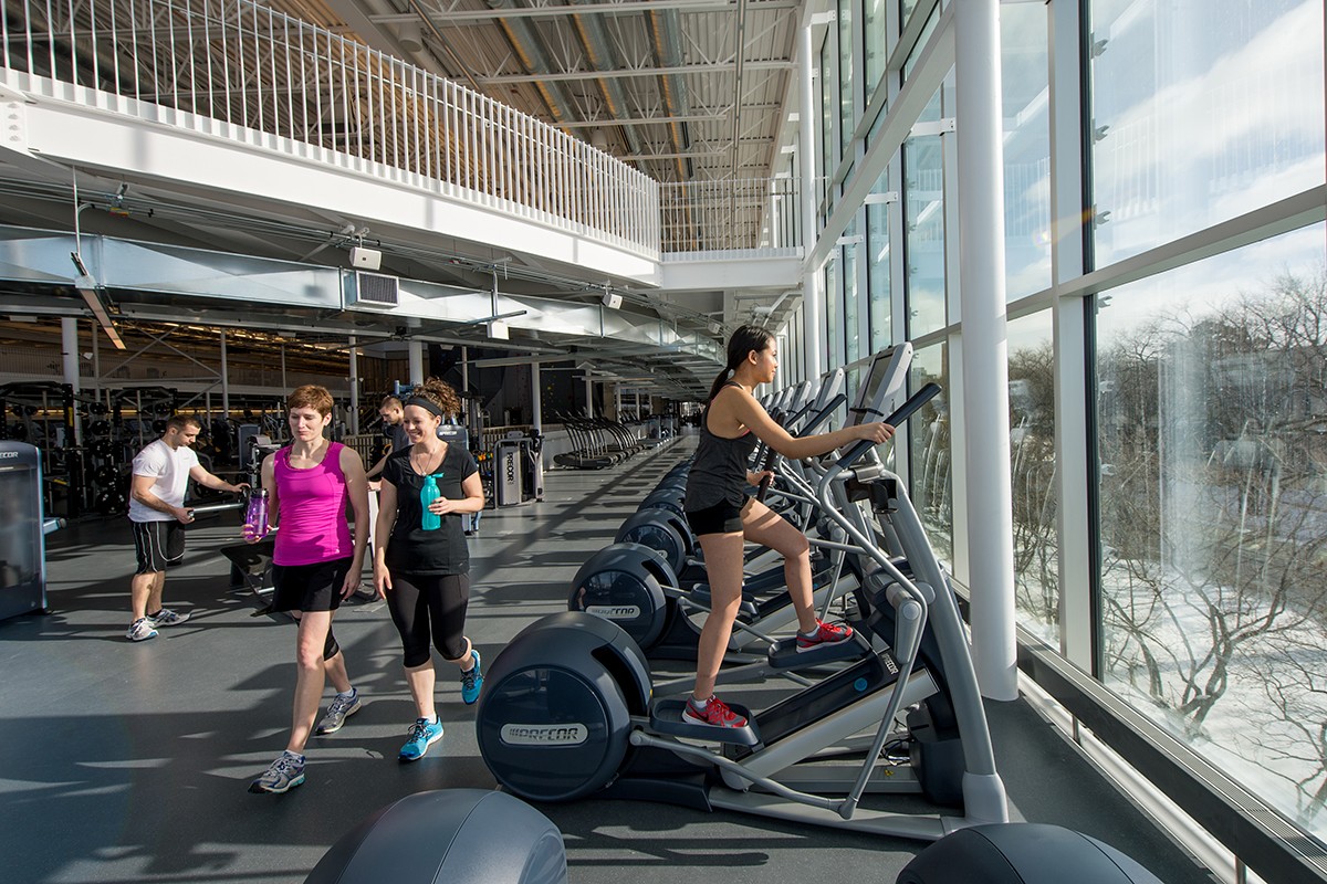 Staff and students enjoying the new Active Living Centre