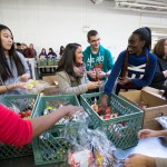 Students participate in Alternative Reading Week at Winnipeg Harvest.