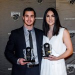 2016 Student-Athlete Leadership and Community Development Award winners Jordan DePape and Chloe Werle // Photo by Jeff Miller