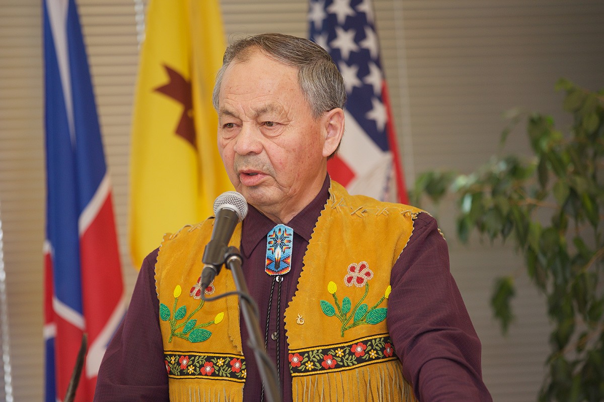 ELDER-IN-RESIDENCE NORMAN MEADE SPEAKS AT THE GATHERING ON MARCH 24, 2016. // PHOTO BY DAN GWOZDZ