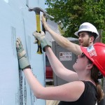 Volunteers work with Habitat for Humanity on the home. Photo from @UM_RadyFHS