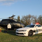 Winnipeg Police helicopter and police car