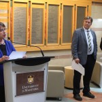 (L-R) College of Nursing Dean Beverly O’Connell, Education and Training Minister Ian Wishart and Vice-Provost (Integrated Planning and Academic Programs) David Collins.
