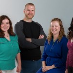 2016 U of M Vanier Scholars (l to r) Chantale Cenerini, Colin Graydon, Kayla Moore and Mamneet Manghera