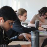 Students studying in Pembina Hall