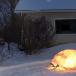 Julie Kusyk and Andrew Lewthwaite encourage getting creative with snow forts, like by adding lights. // Photo supplied by Julie Kusyk