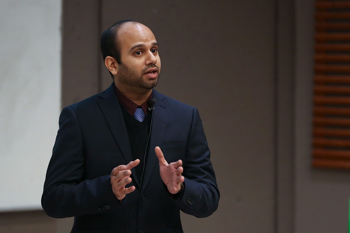 The 3MT Final Competition is March 8 from 7-9 p.m. Vasudeva Bhat, immunology doctoral student, is one of the 12 graduate students who will be presenting their research at the event.