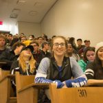 High school students at the U of M's Open House wait for the Chemistry Magic Show to begin