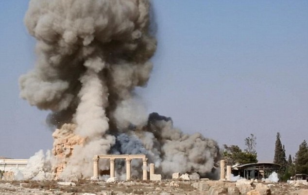 A temple in the ancient city of Palmyra in Syria is destroyed by ISIS