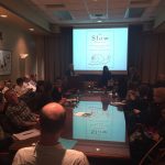 A full audience at the Institute for the Humanities