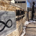 The Louis Riel statute outside Migizii Agamik – Bald Eagle Lodge.