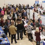 Social Work students meet with community agency representatives during Field Information Day.