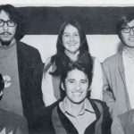 Front row, left to right: Reg Blackbird, Public Relations; Ovide Mercredi, President; Albert Stevens, Vice-President. Second row, left to right: Emile Garson, Committee Chairman; Yvonne Monkman, Secretary; John Allooloo, Member.