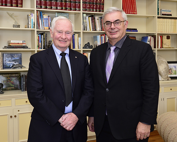 The Governor General poses with David Barnard. // photo by Sgt Johanie Maheu, Rideau Hall, OSGG