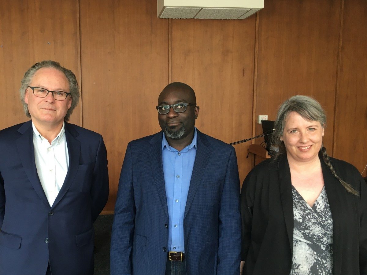 James Hanely (University of Winnipeg), Barrington Walker (Queen's University) and Adele Perry (University of Manitoba)