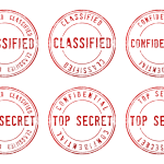 "top secret" stamps on a white background