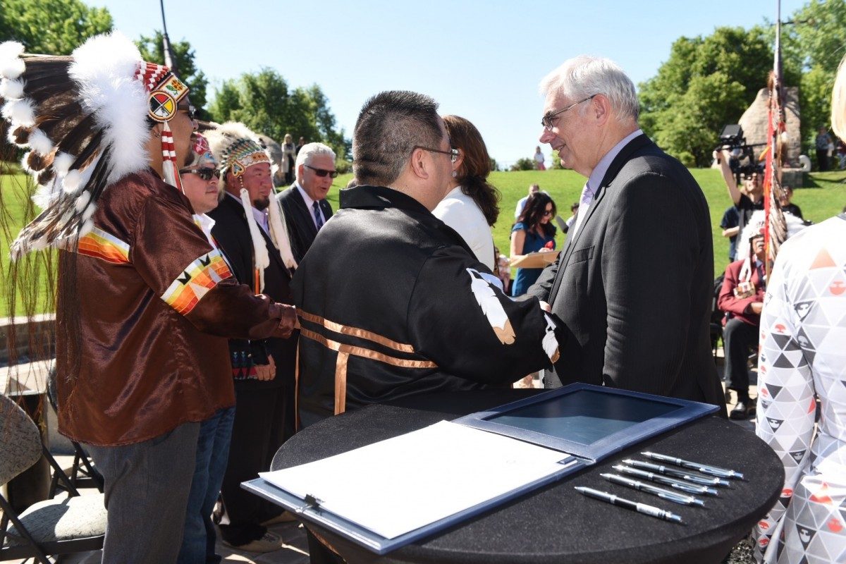 President and Vice-Chancellor David Barnard at the City of Winnipeg's Indigenous Accord signing ceremony