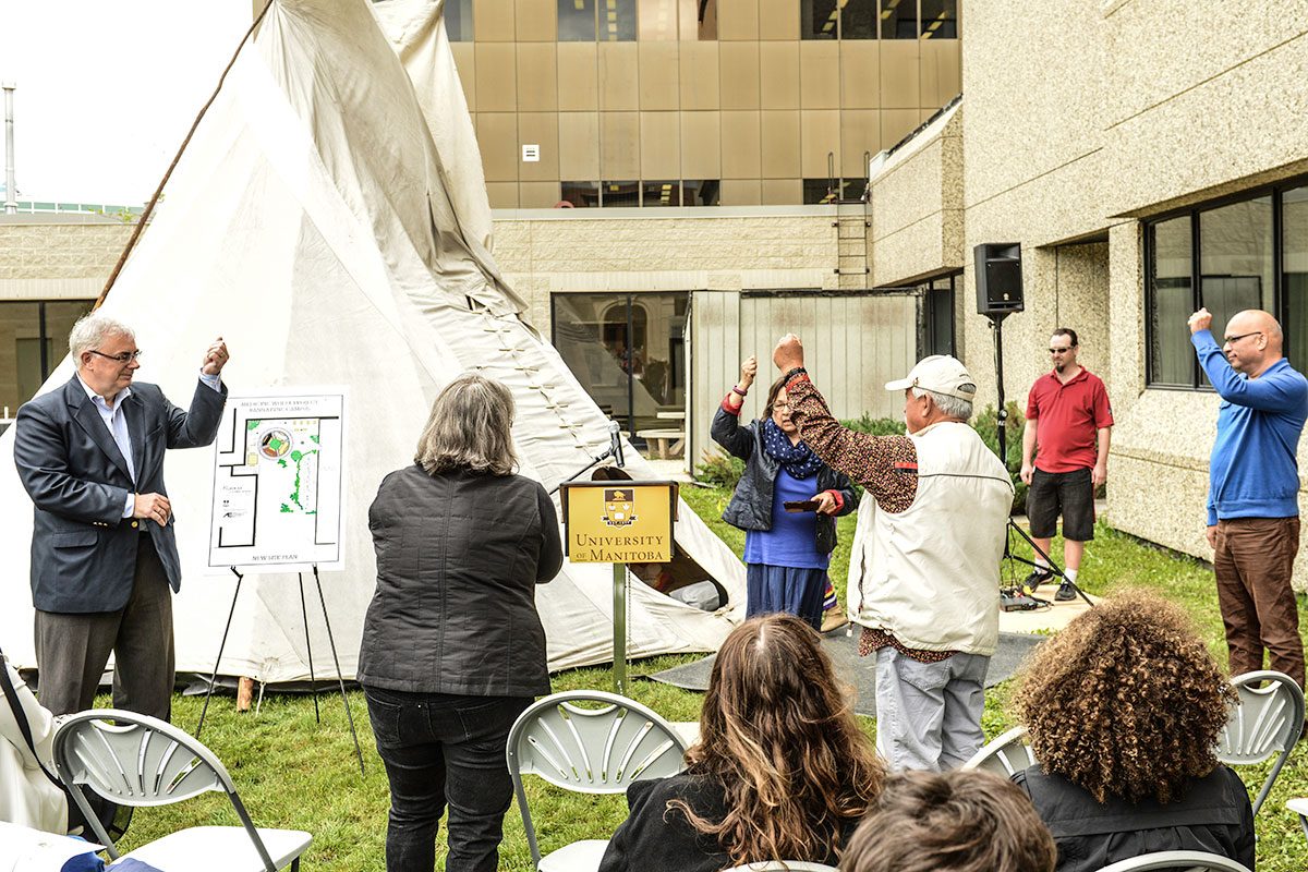 File image of the Medicine Garden (Mashkiki Gitigaan) groundbreaking ceremony.