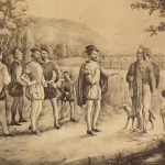 Meeting between Donnacona and Jacques Cartier // Photo: Digital Collection of the Bibliothèque nationale du Québec