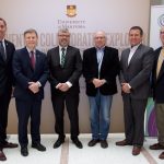 (L-R) U of M Associate Vice-President (Partnerships) Jay Doering, MP Terry Duguid, Dr. Terry Klassen, Rady Faculty of Health Sciences Dean & Vice-Provost Brian Postl, Manitoba Minister of Growth, Enterprise and Trade Cliff Cullen and President & CEO of the Children’s Hospital Foundation of Manitoba Lawrence Prout at the SPOR announcement on June 16, 2017.