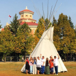 Tipi Raising at Indigenous Orientation 2017