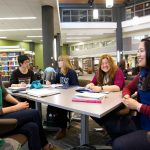 Students in the Elizabeth Dafoe Library