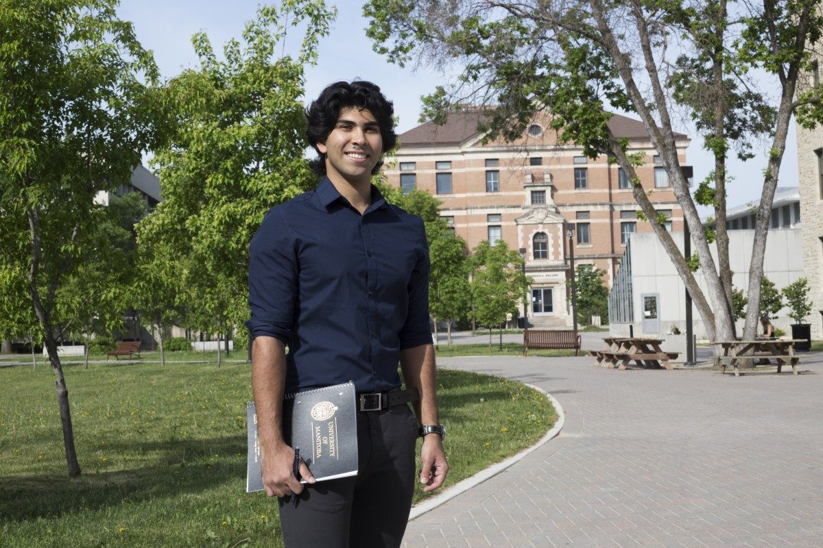 Career Services student standing outside at the U of M campus