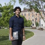 Career Services student standing outside at the U of M campus