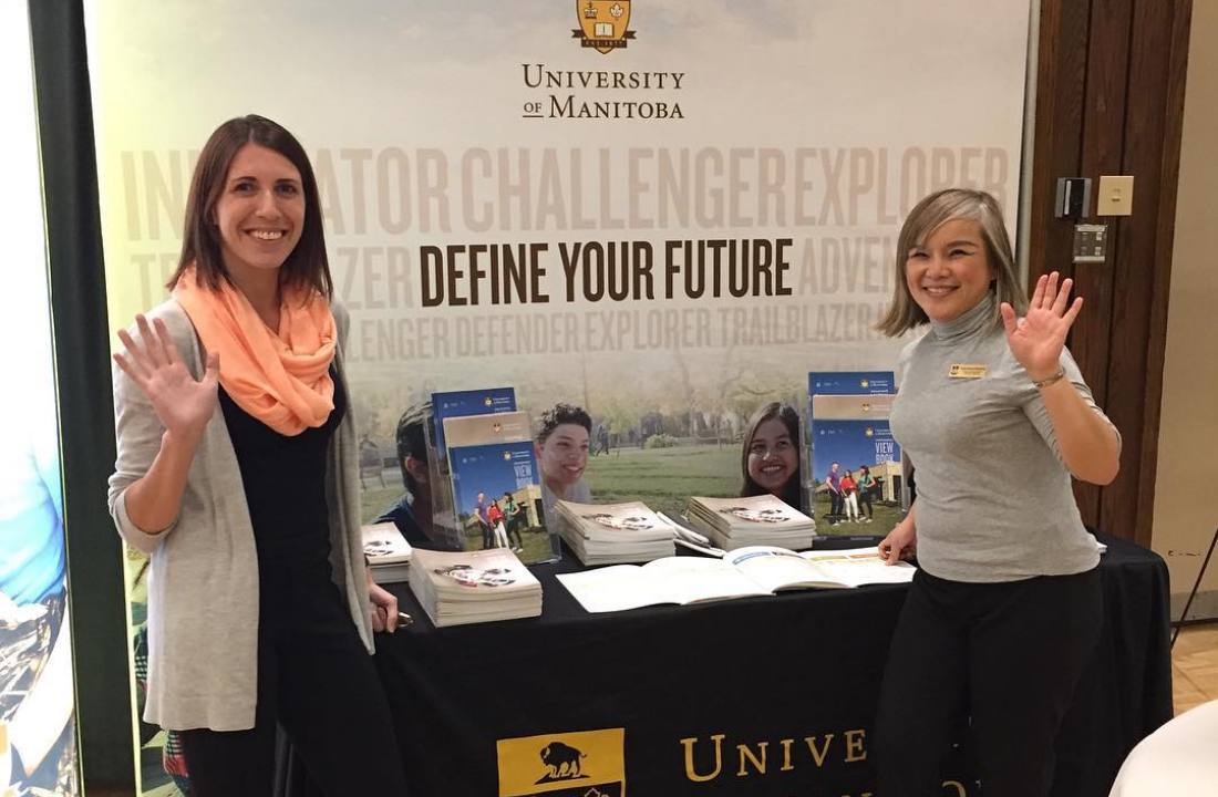 Student Recruitment Officers Lyndsay and Sujitra at the 2017 Evening of Excellence.