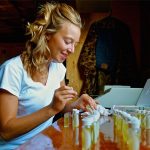 Madeline Stanley in her field lab.