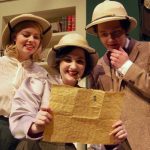 Kate Berg as "Nancy Kimble", Rowan Gannon as "Virginia Tilford", and Ryland Thiessen as "Jack Vail" // Photo courtesy Black Hole Theatre Company