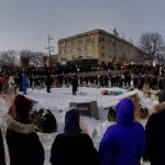 @umindigenous and other student groups like @umasacouncil and @milsa.robsonhall attended a vigil at The Forks to march and stand by the Boushie family, captured on Instagram by @umindigenous