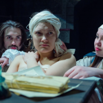 Evan Martin as "Jacques Roux", Becky Zacharias as "Jean-Paul Marat" and Melanee Deschambeault as "Simonne Everard"