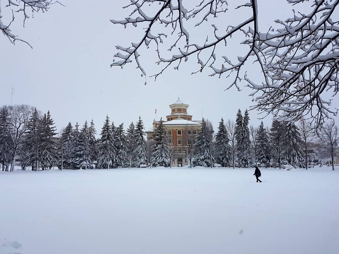 "A little late for snow but that's ok." Beautiful image of campus after Winnipeg's big snowstorm, captured on Instagram by Winnipeg_and_abroad