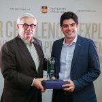 Dr. David Barnard presented Sherwin Khalili Ghomi with the Dr. Archie McNicol Prize for 1st Place in the 3MT competition