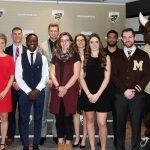 (L-R) Dr. Mike McKay, Venla Hovi, Jon Rempel, Gee-ef Nkwonta, Brendan Warren, Alanna Boudreau, Alana Serhan, Lauren Taraschuk, Justus Alleyn, Brett Stovin, Billy the Bison.