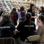 Students helping out at graduation Pow Wow