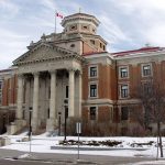 Admin Building at Fort Garry Campus during winter.